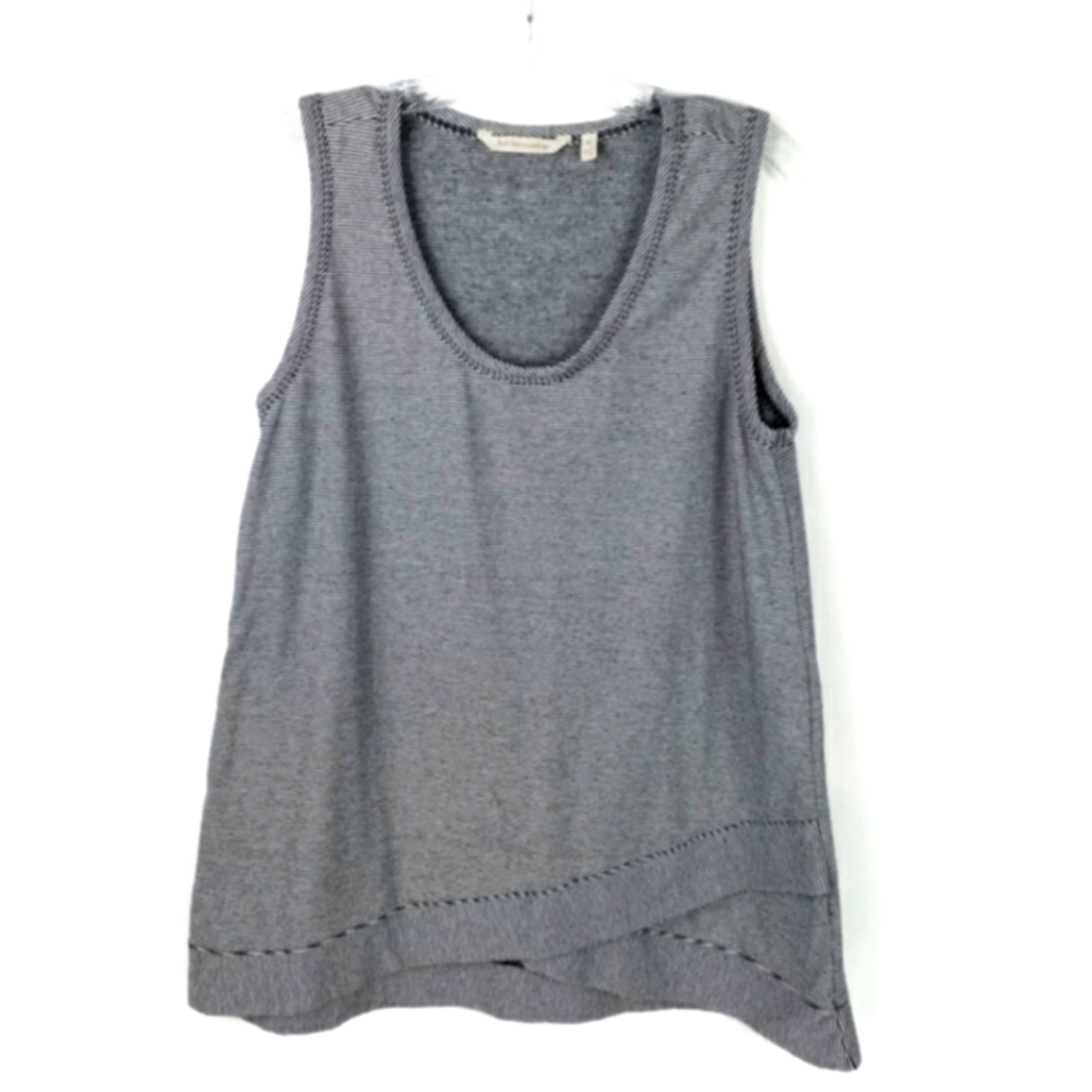 Soft Surroundings Waldport Striped Navy White Sleveless Top Size M LIKE NEW